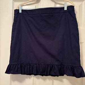 J Crew Navy Blue Ruffle Hem Skirt
